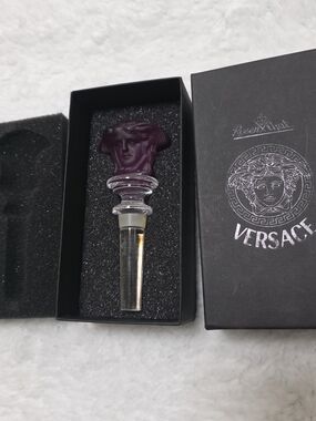 Rosenthal Versace Medusa Amethyst Lead Crystal Bottle Stopper Austria w